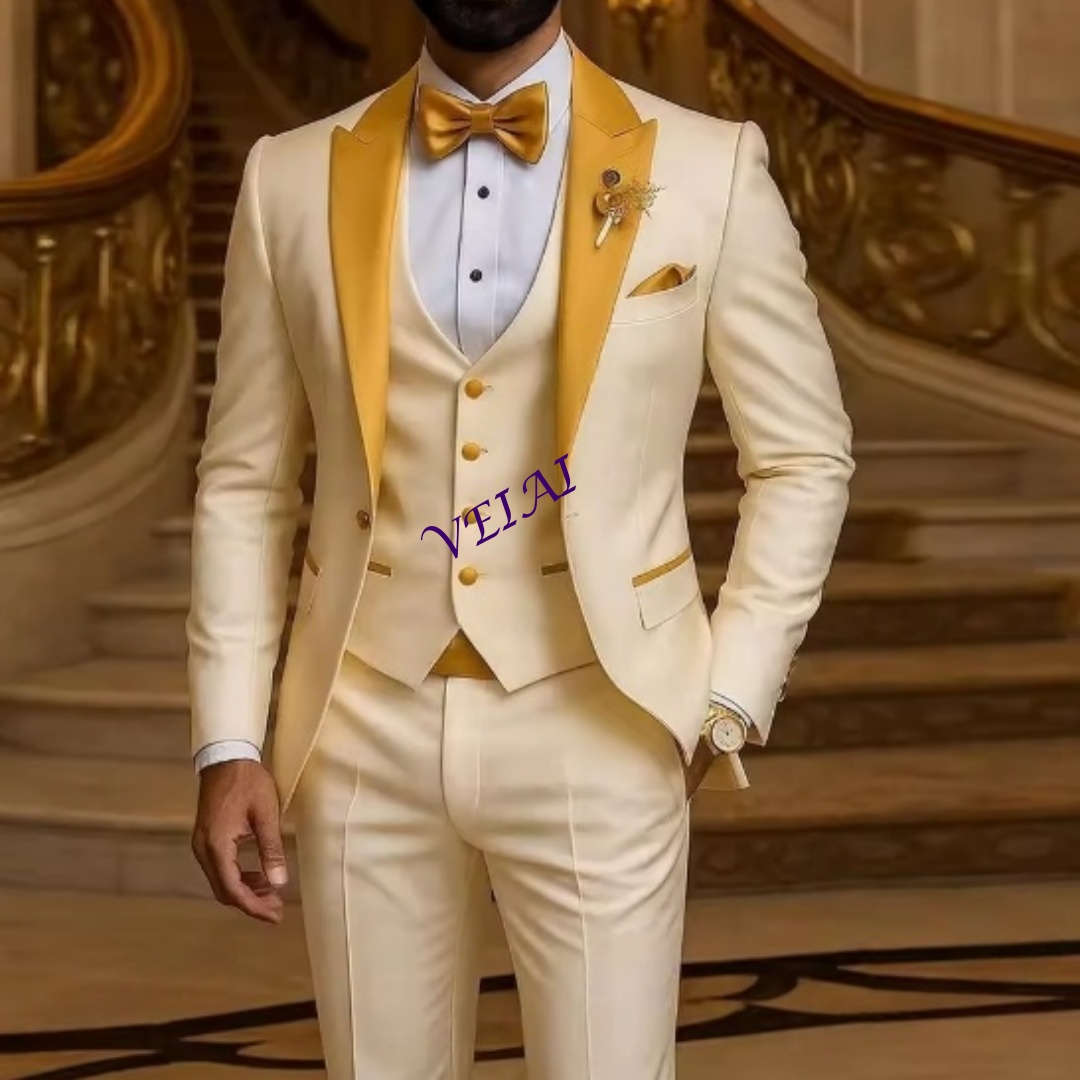 Young Men Formal Wear - Мужской костюм цвета слоновой кости по