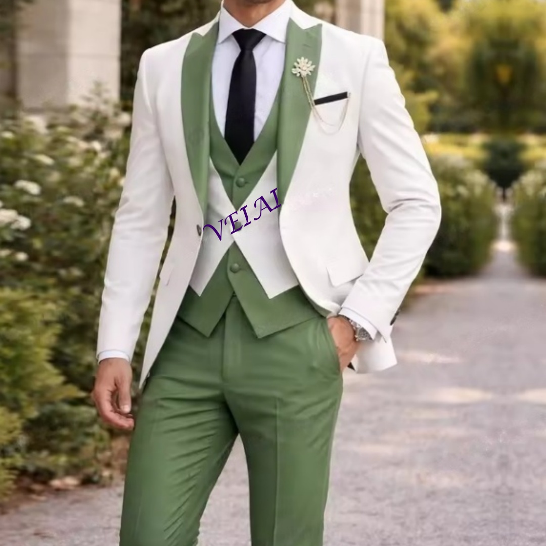 Young Men Formal Wear - Новый индивидуальный мужской костюм белого и