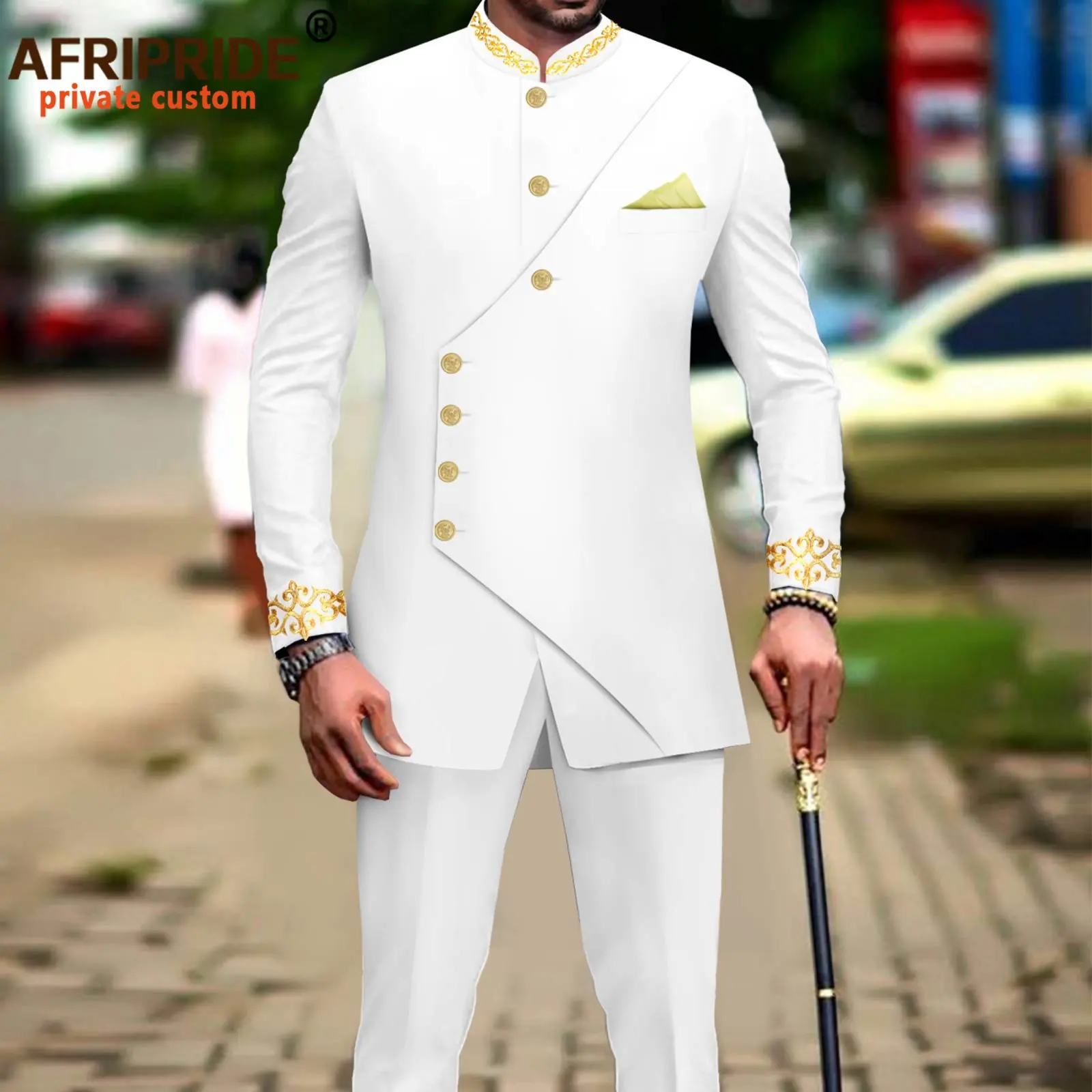 Young Men Formal Wear - Африканские мужские облегающие костюмы с вышивкой,