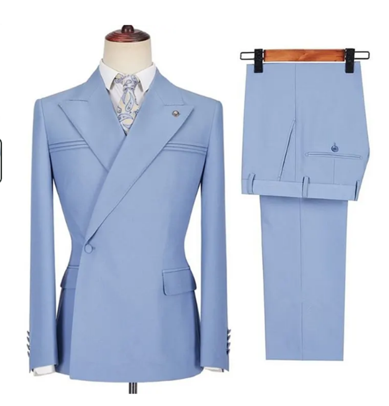 Men Formal Wear Purple - Синий осенний мужской костюм-двойка: фиолетовый пиджак