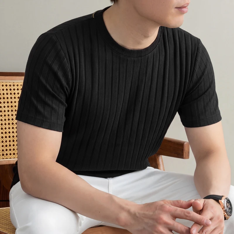 Мужская футболка в рубчик для  – обзор и цена Young Men Formal Wear