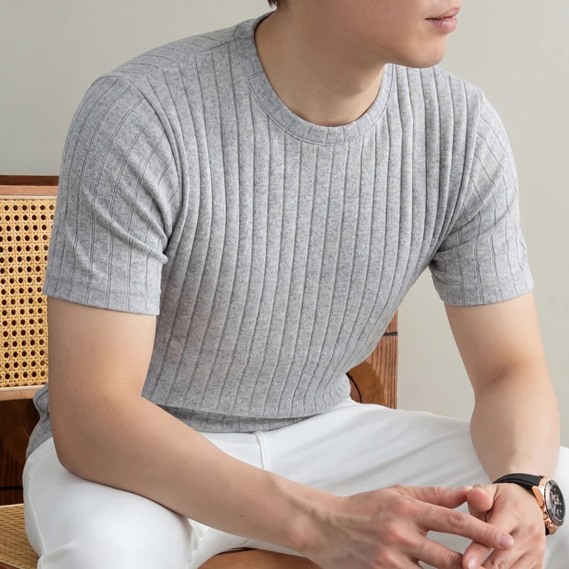 Мужская футболка в рубчик для  – обзор и цена Young Men Formal Wear