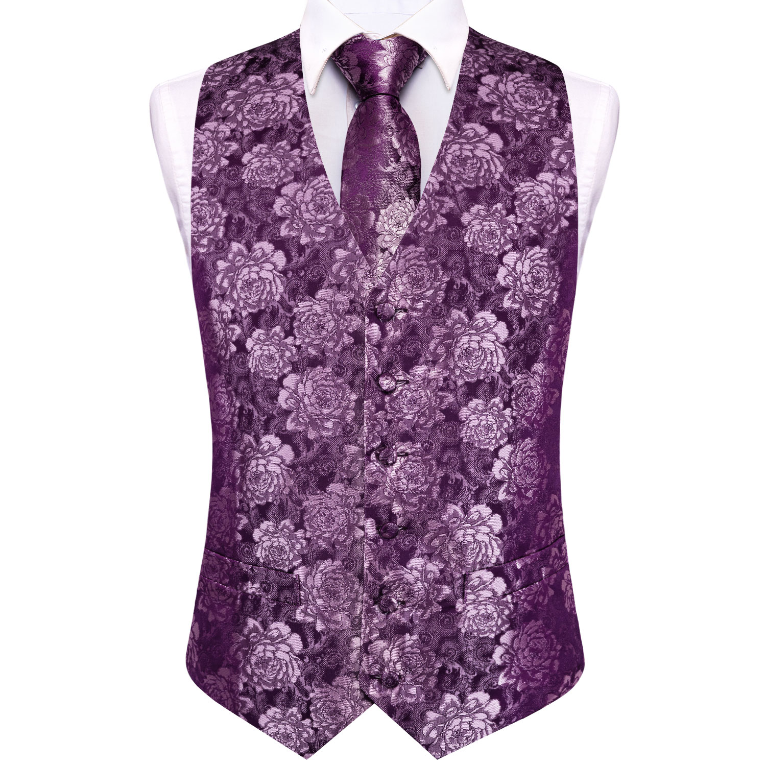 Фиолетовый мужской жилет с цве – обзор и цена Formal Vest Waistcoat