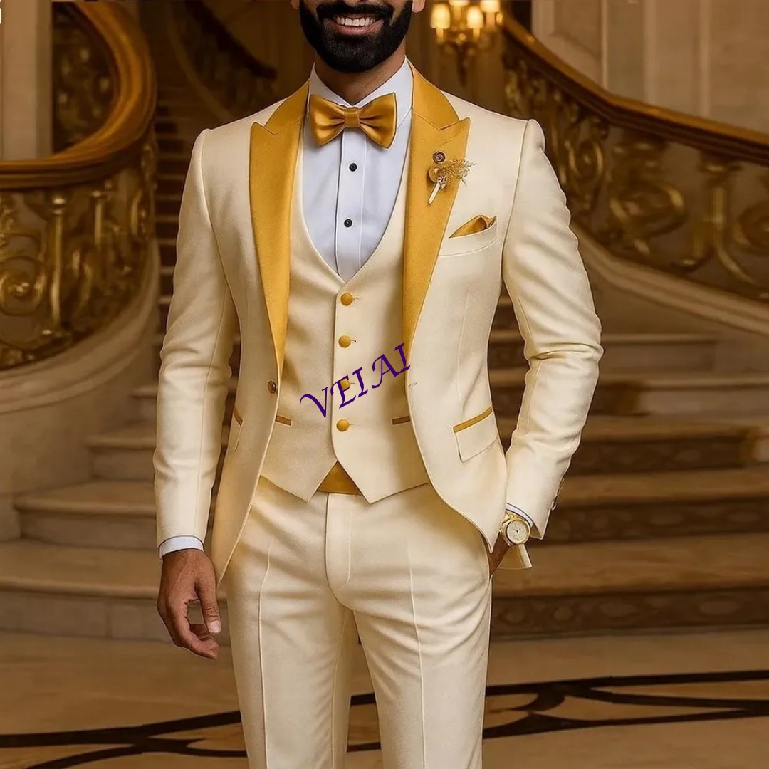 Мужской костюм цвета слоновой  – обзор и цена Young Men Formal Wear