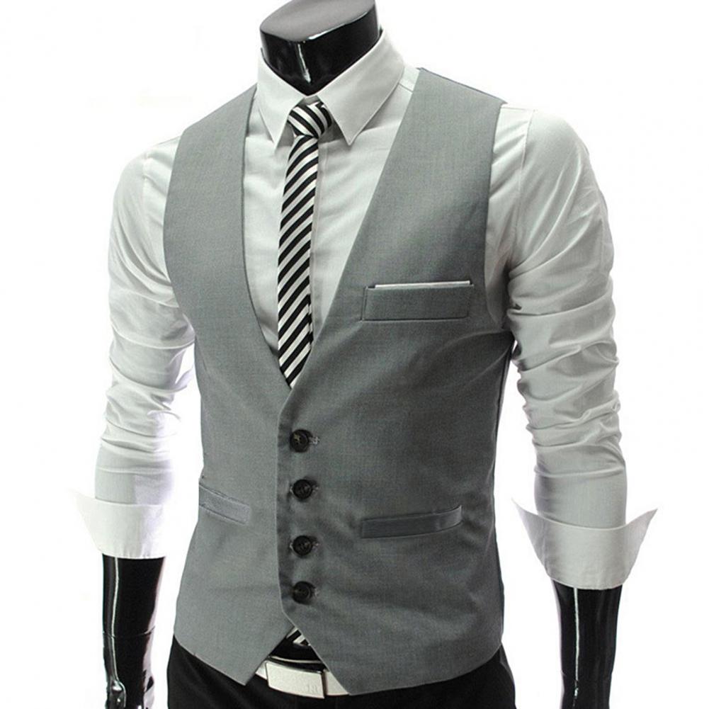 Мужской жилет, однобортный кос – обзор и цена Formal Vest Waistcoat