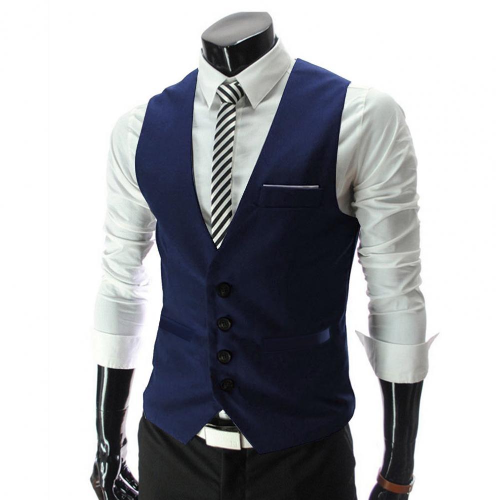 Мужской жилет, однобортный кос – обзор и цена Formal Vest Waistcoat