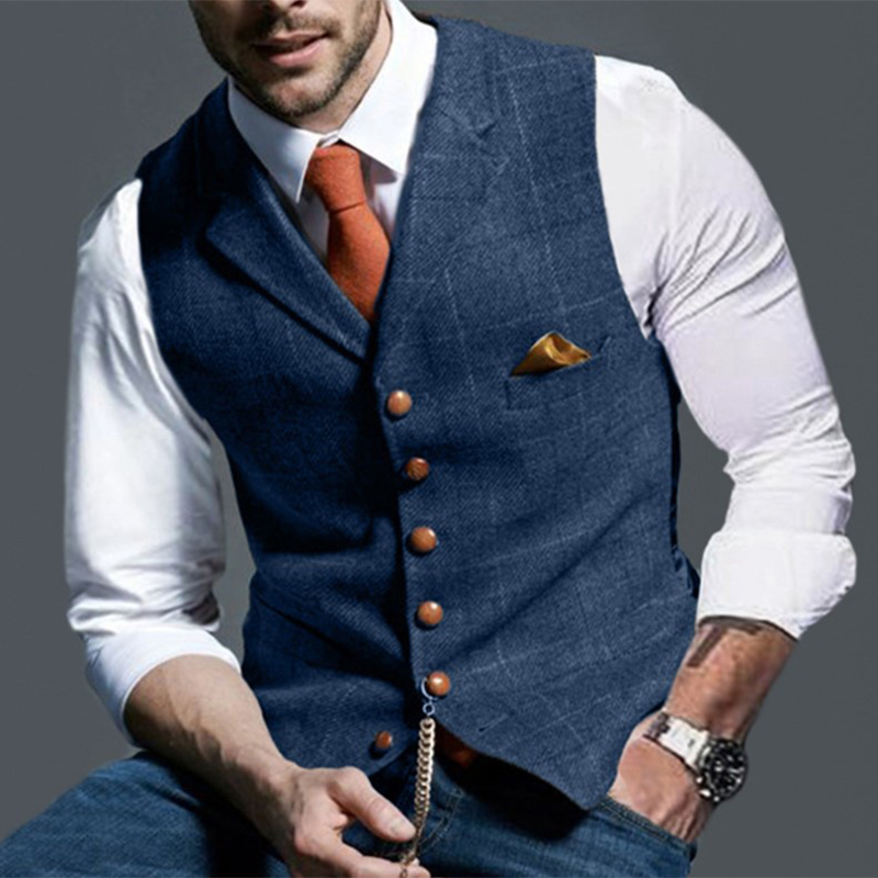 Модные мужские жилеты с лацкан – обзор и цена Formal Vest Waistcoat