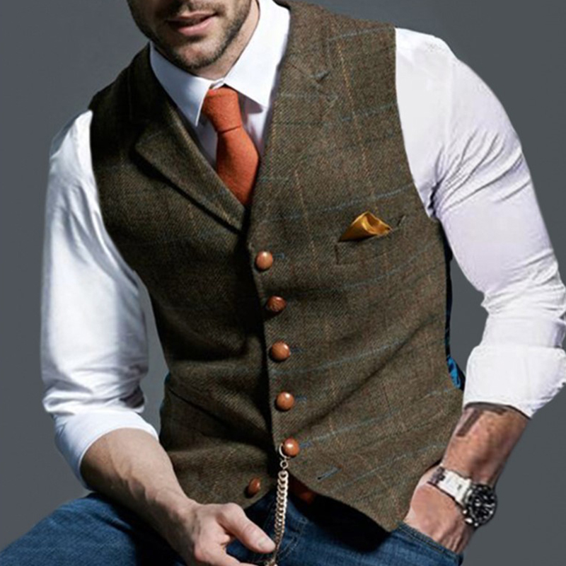 Модные мужские жилеты с лацкан – обзор и цена Formal Vest Waistcoat