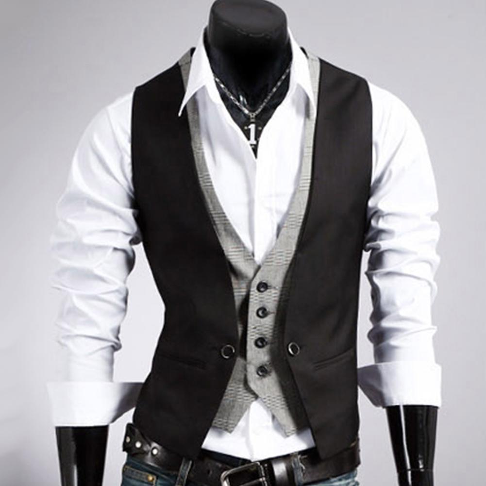 Мужской жилет, деловой однотон – обзор и цена Formal Vest Waistcoat