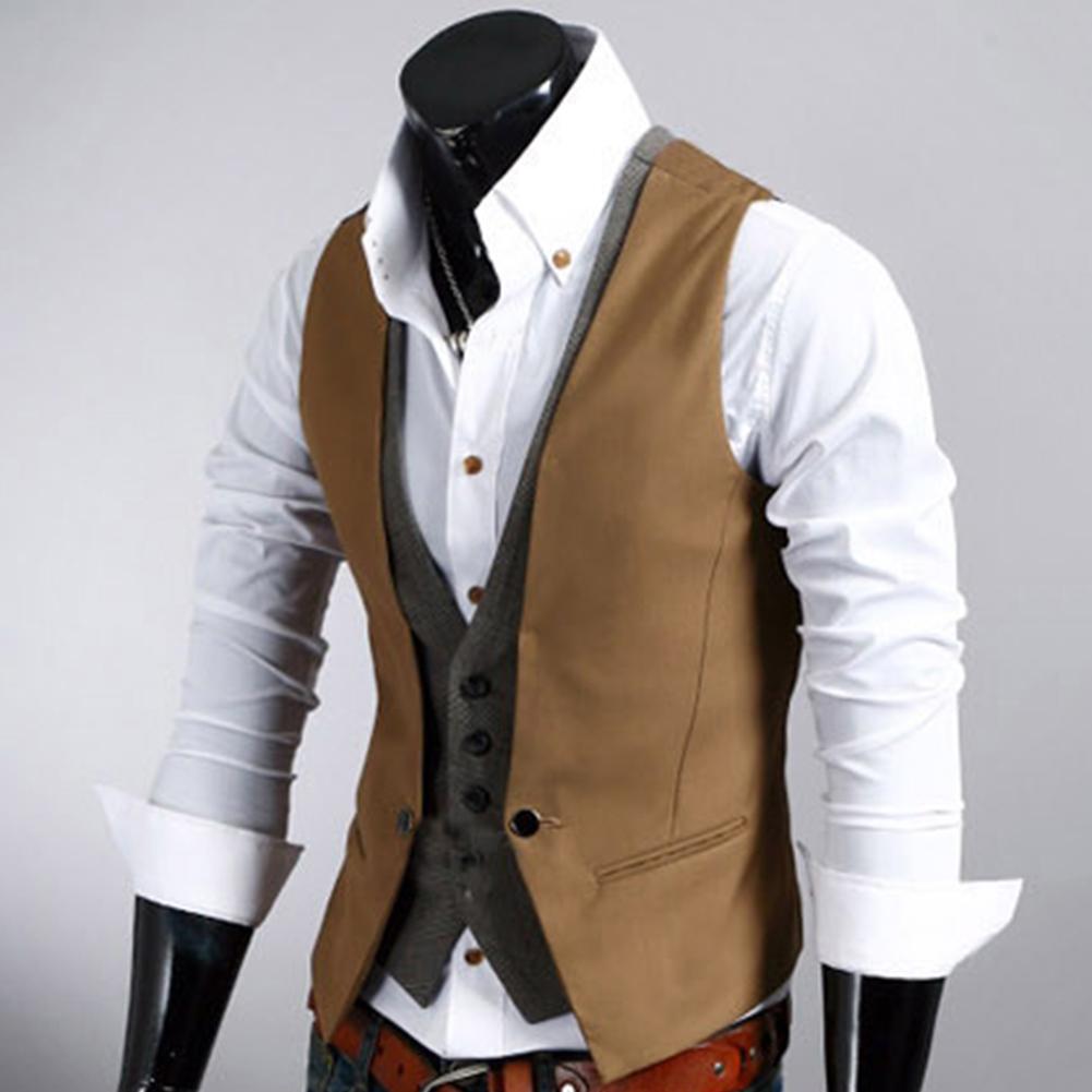 Мужской жилет, деловой однотон – обзор и цена Formal Vest Waistcoat