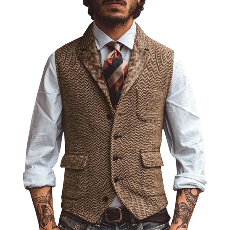Новый мужской жилет с V-образн – обзор и цена Formal Vest Waistcoat