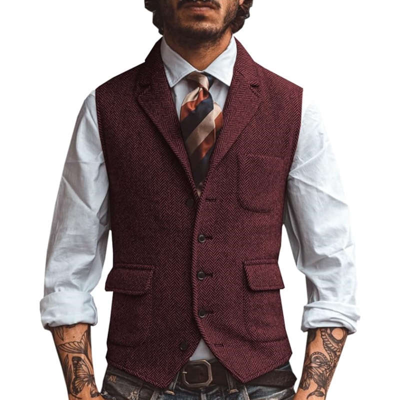 Новый мужской жилет с V-образн – обзор и цена Formal Vest Waistcoat