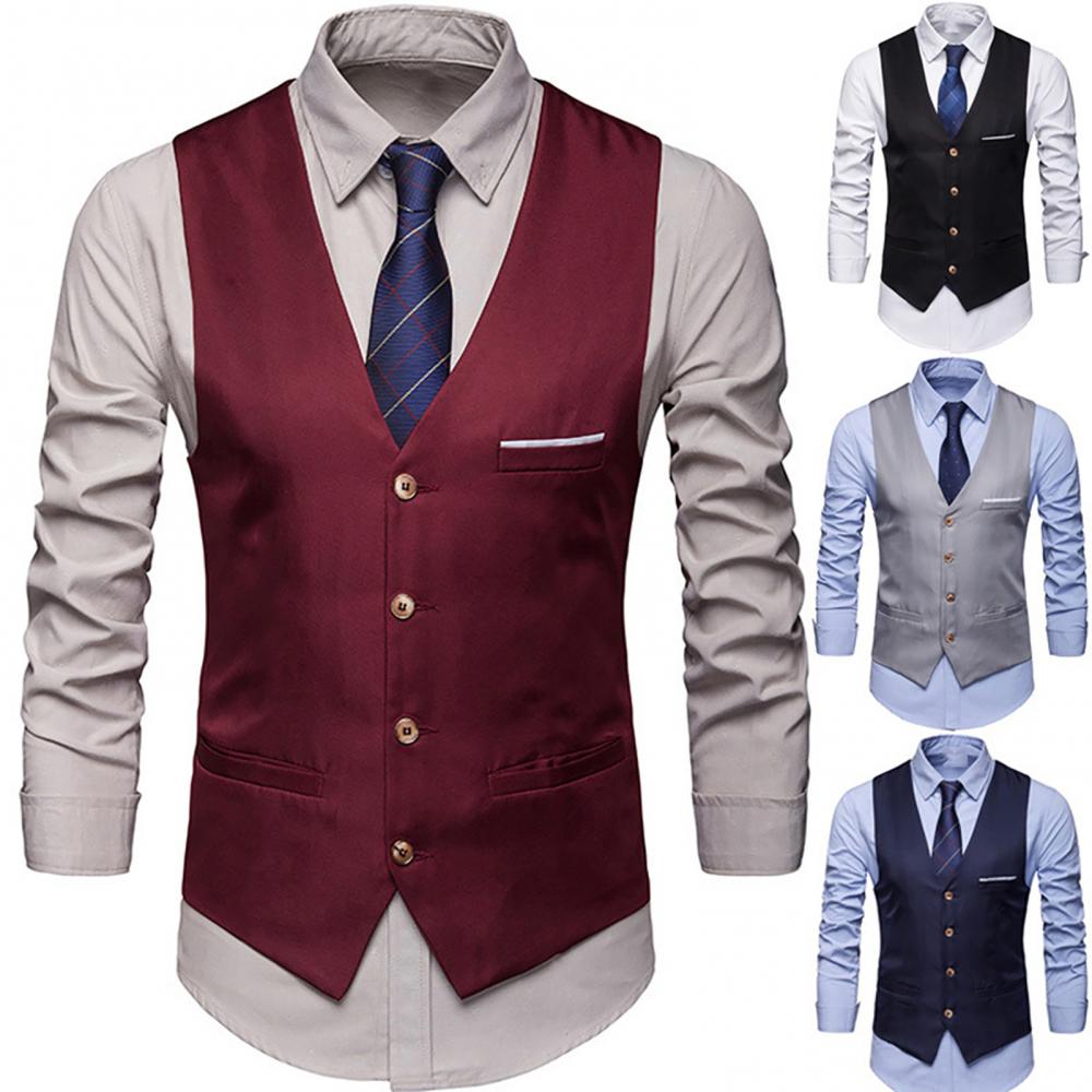 Жилеты для мужчин, приталенный – обзор и цена Formal Vest Waistcoat