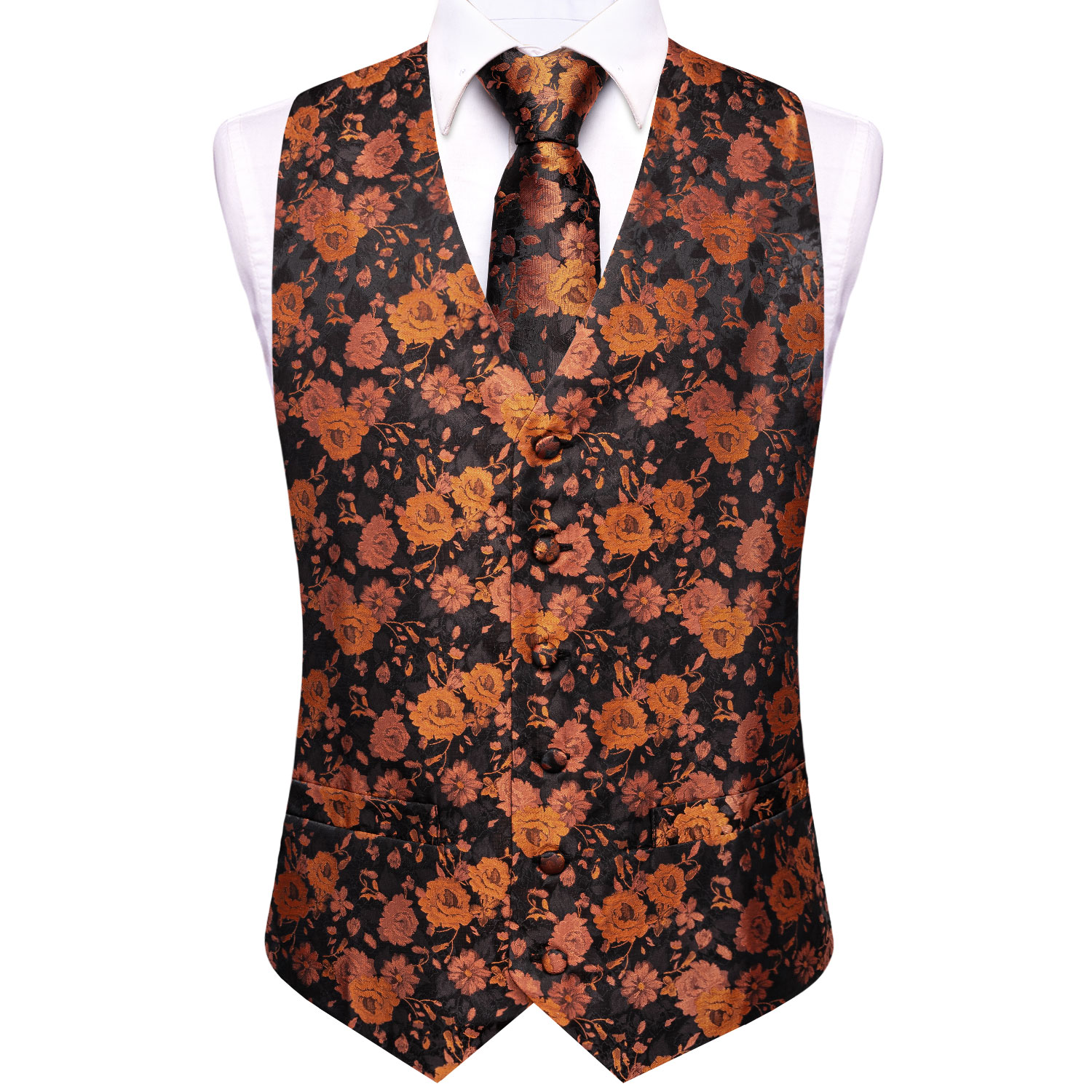 Черно-коричневый мужской жилет – обзор и цена Formal Vest Waistcoat